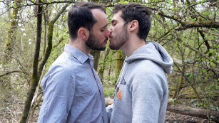 Even fucks a hung lad in the woods