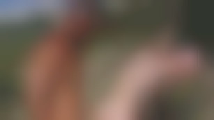 Anally railed outdoors